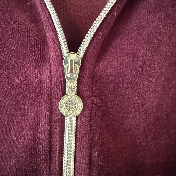 Zenergy By Chicos Plum Color Velour Zip Up in Size 0 (Small) - Picture 4 of 10